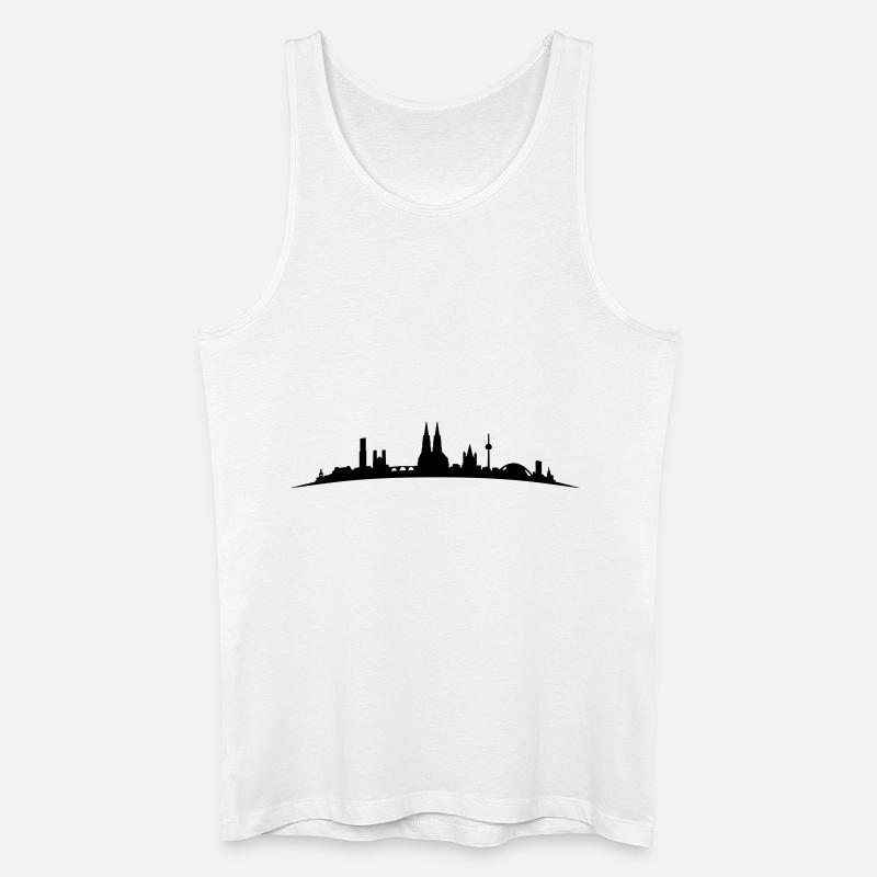 Skyline Köln Bogen - Männer Bio Tank Top - Weiß