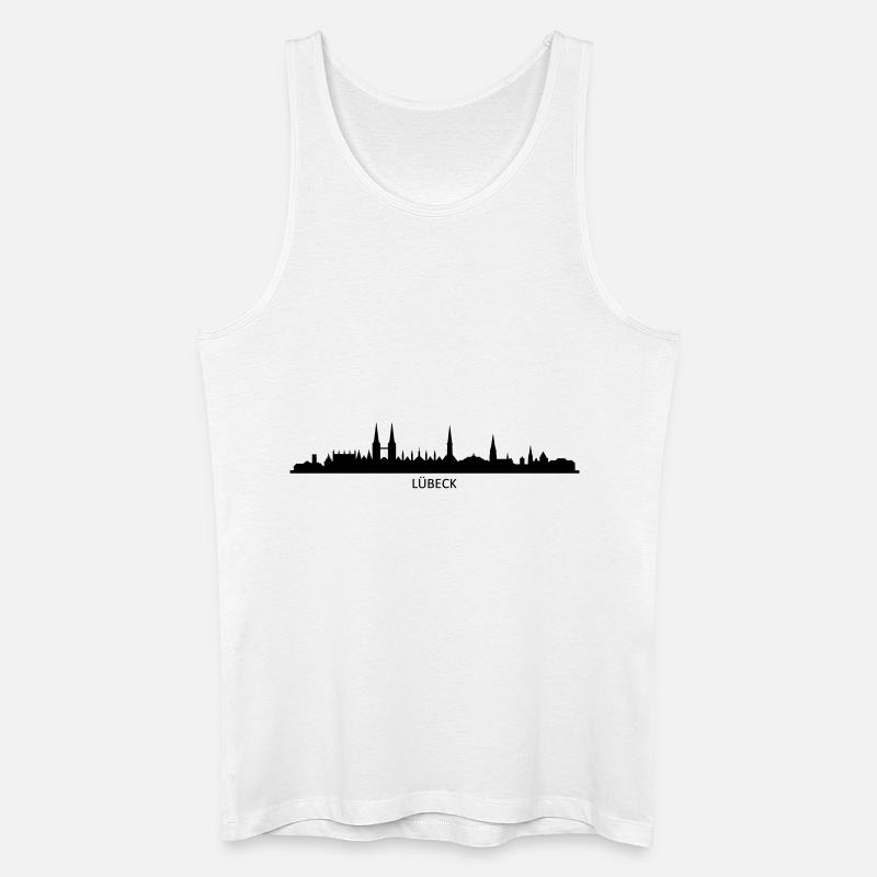 Skyline - Lübeck - Männer Bio Tank Top - Weiß