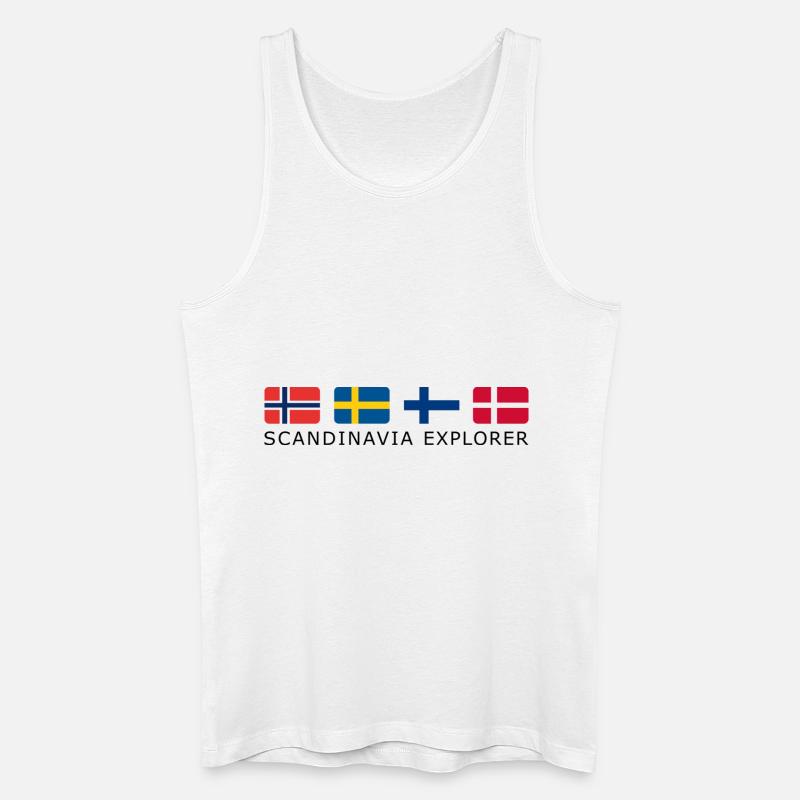 SCANDINAVIA EXPLORER black-lettered - Männer Bio Tank Top - Weiß
