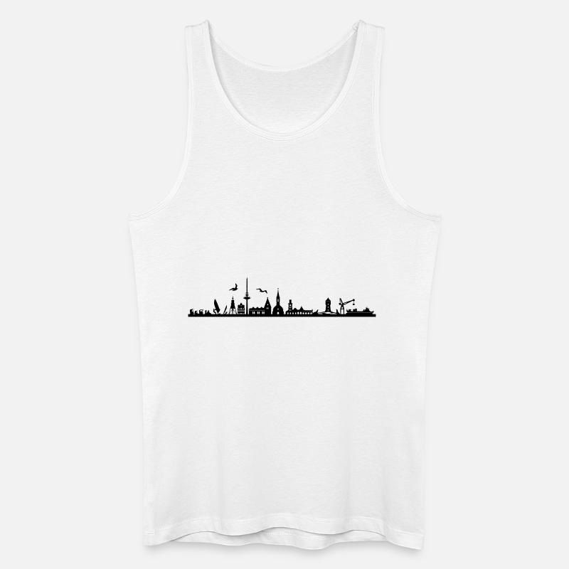 Skyline - Cuxhaven - Männer Bio Tank Top - Weiß