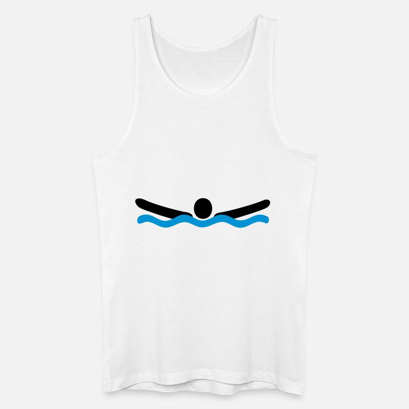 Delfinschwimmen - Männer Bio Tank Top - Weiß