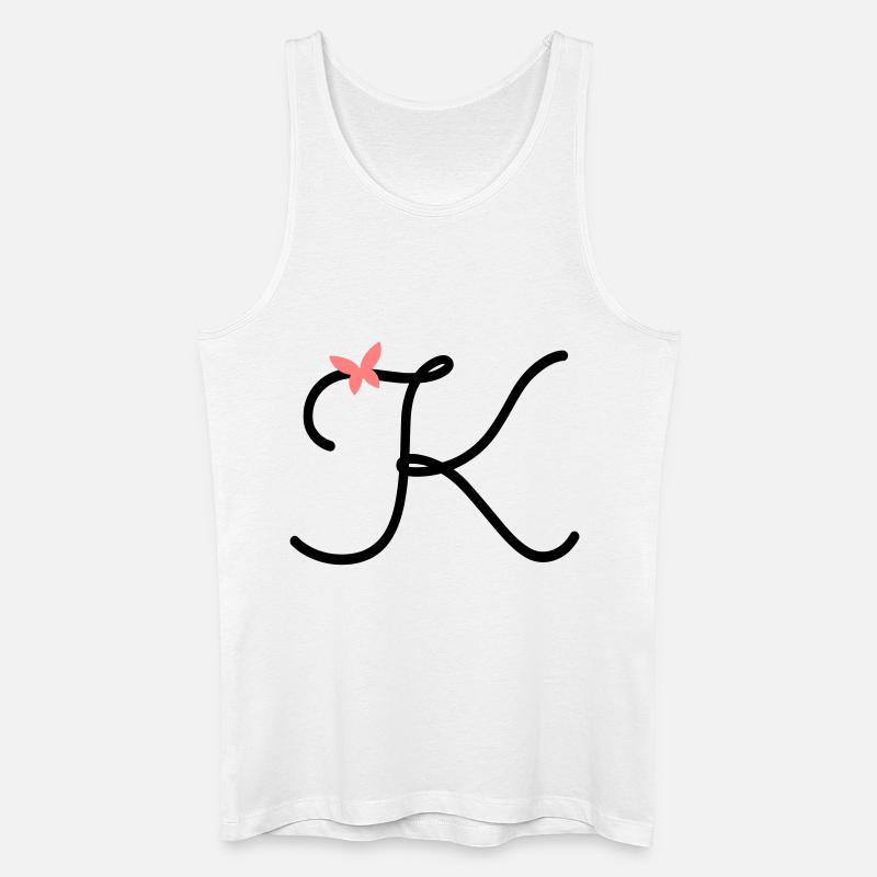 Buchstabe K Schmetterlingsbuchstabe - Männer Bio Tank Top - Weiß