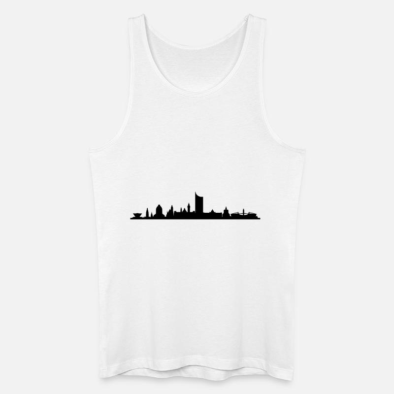 Skyline Leipzig - Männer Bio Tank Top - Weiß