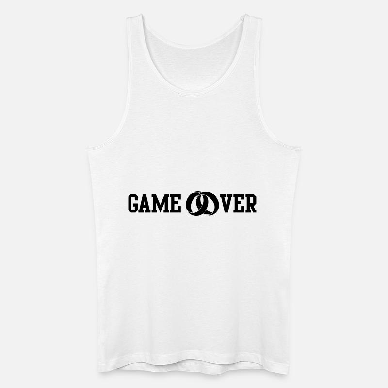 game over wedding rings - Männer Bio Tank Top - Weiß