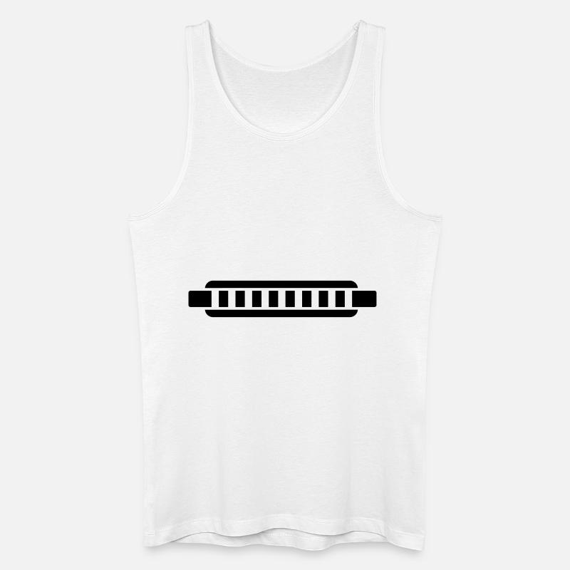 Mundharmonika - Männer Bio Tank Top - Weiß