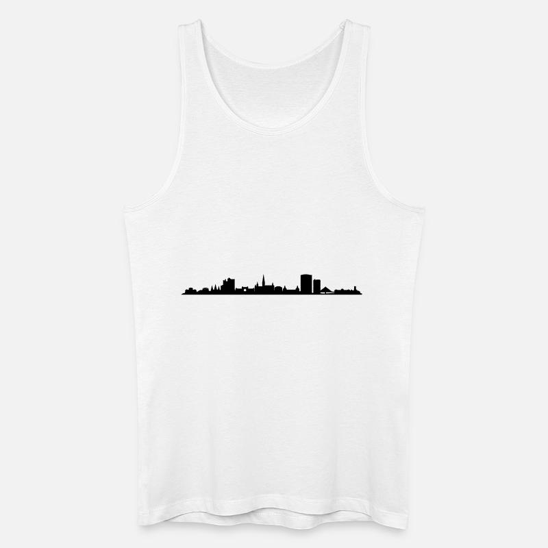 Skyline - Bonn - Männer Bio Tank Top - Weiß