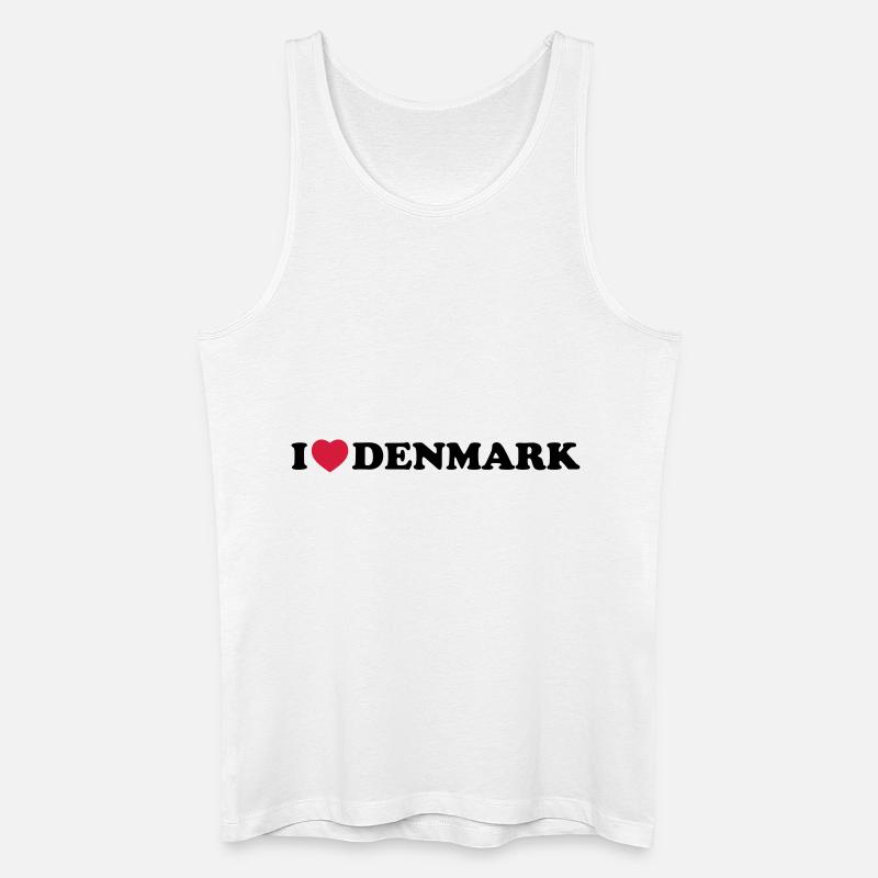 I love Denmark - Männer Bio Tank Top - Weiß