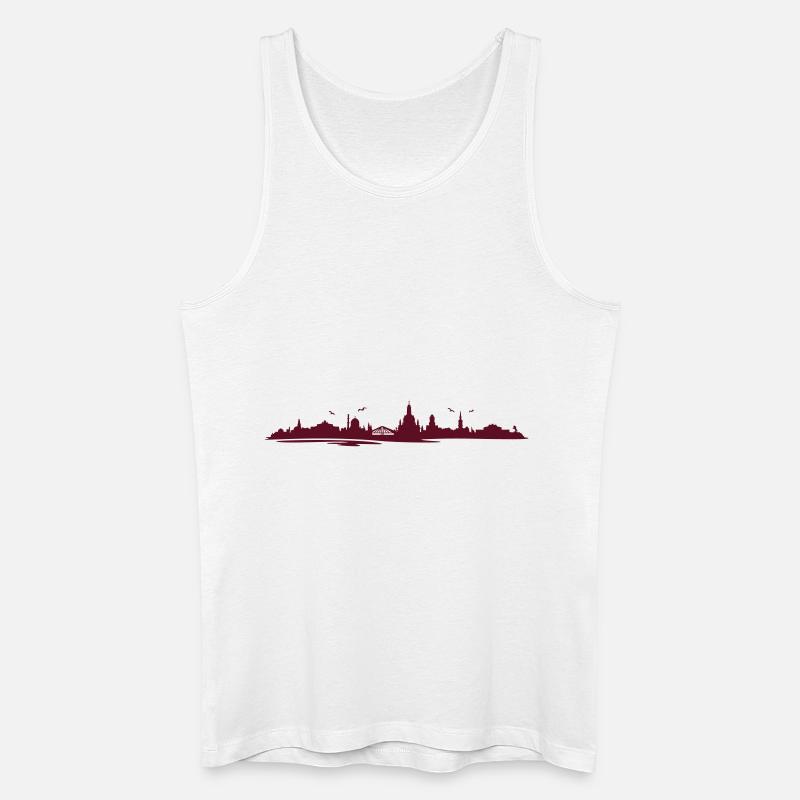 Skyline - Dresden - Männer Bio Tank Top - Weiß