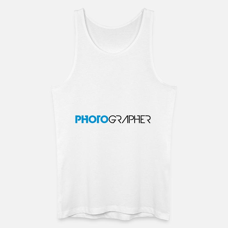 Cool Photographer Text Design - Männer Bio Tank Top - Weiß