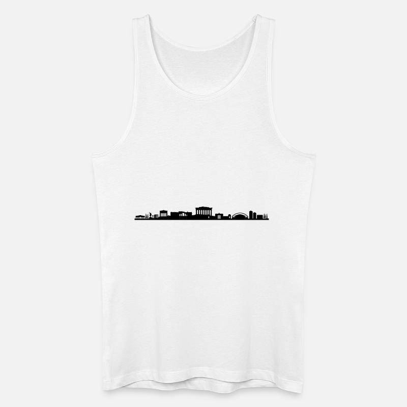 Skyline - Athen - Männer Bio Tank Top - Weiß