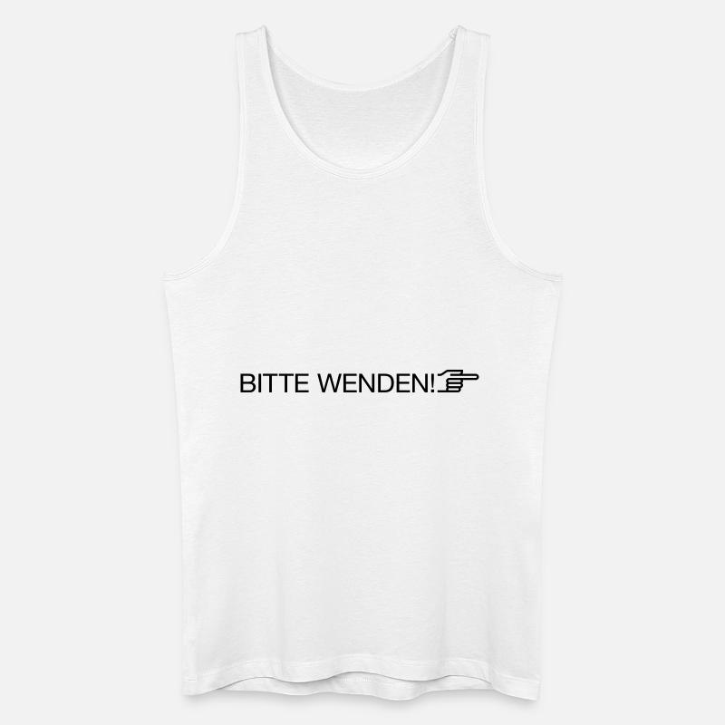 "bitte wenden" - Männer Bio Tank Top - Weiß