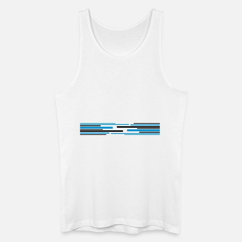 Many lines pattern - Men’s Organic Tank Top - white