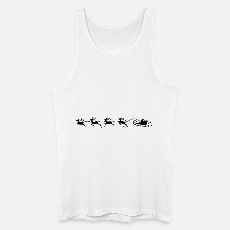 Weihnachten - Schlitten Elche - Männer Bio Tank Top - Weiß