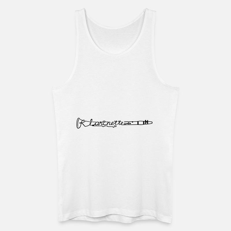 Klarinette (quer) - Männer Bio Tank Top - Weiß