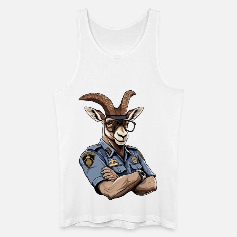 Polizei Steinbock - Männer Bio Tank Top - Weiß