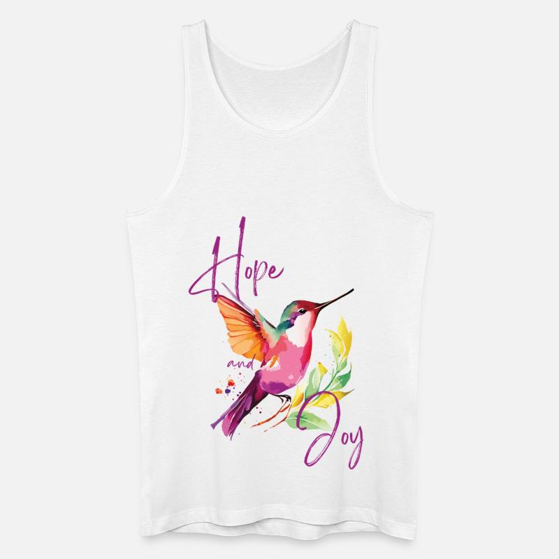 Bunter Kolibri mit Freuden- und Hoffnungsmustern - Männer Bio Tank Top - Weiß