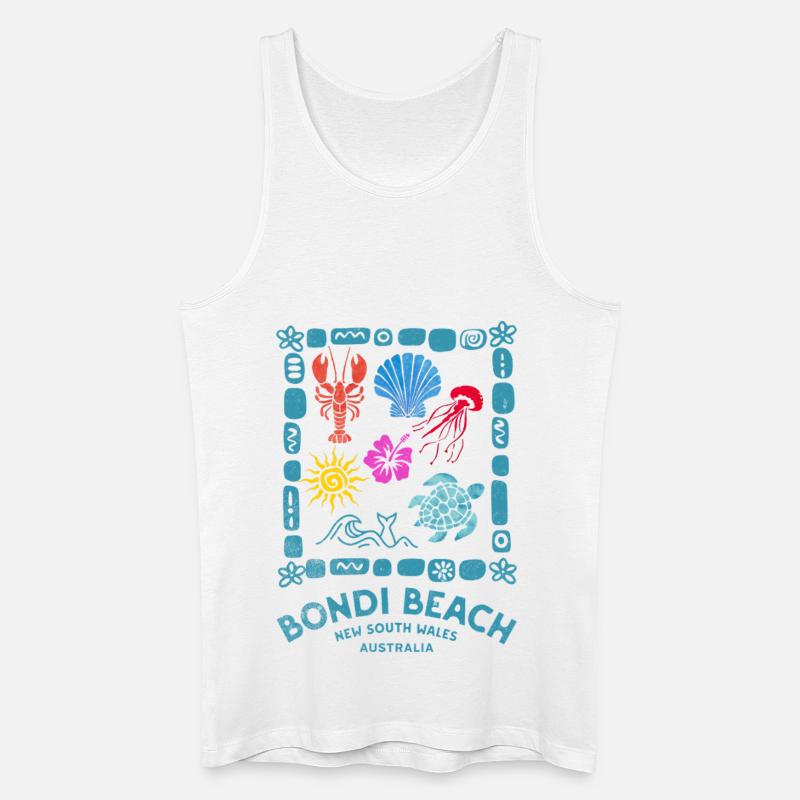 Bondi Beach Muster Australien - Männer Bio Tank Top - Weiß