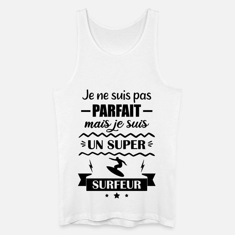 Super Surfer Wave Ocean Surf - Männer Bio Tank Top - Weiß
