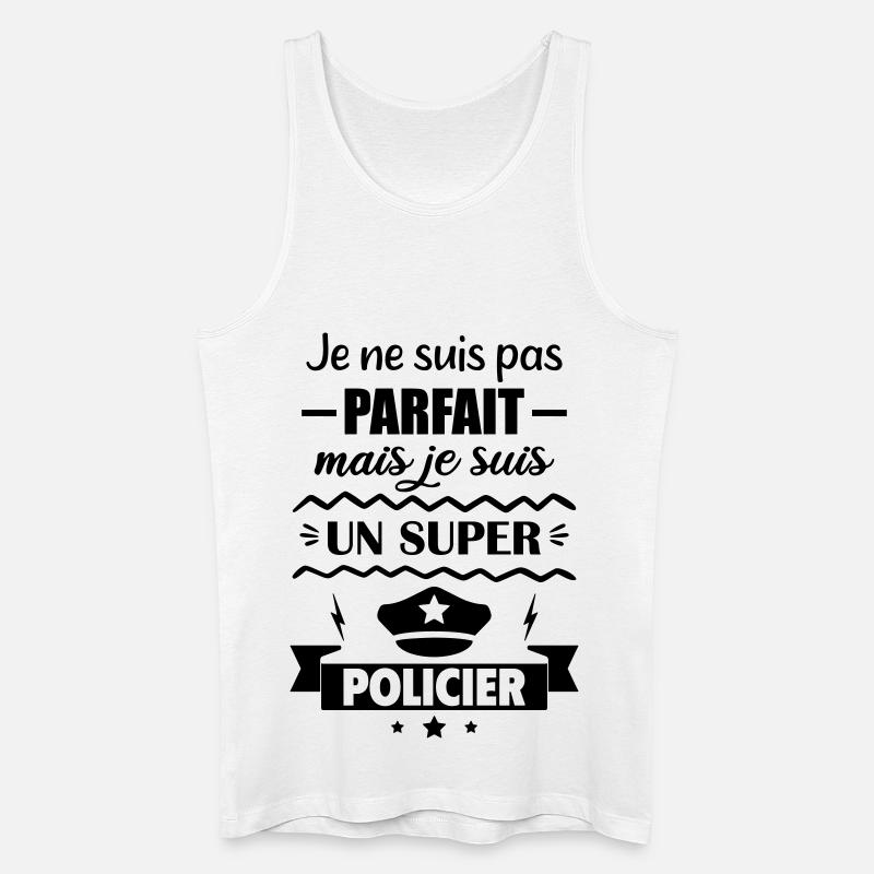 Nicht perfekt, aber super Polizei - Männer Bio Tank Top - Weiß