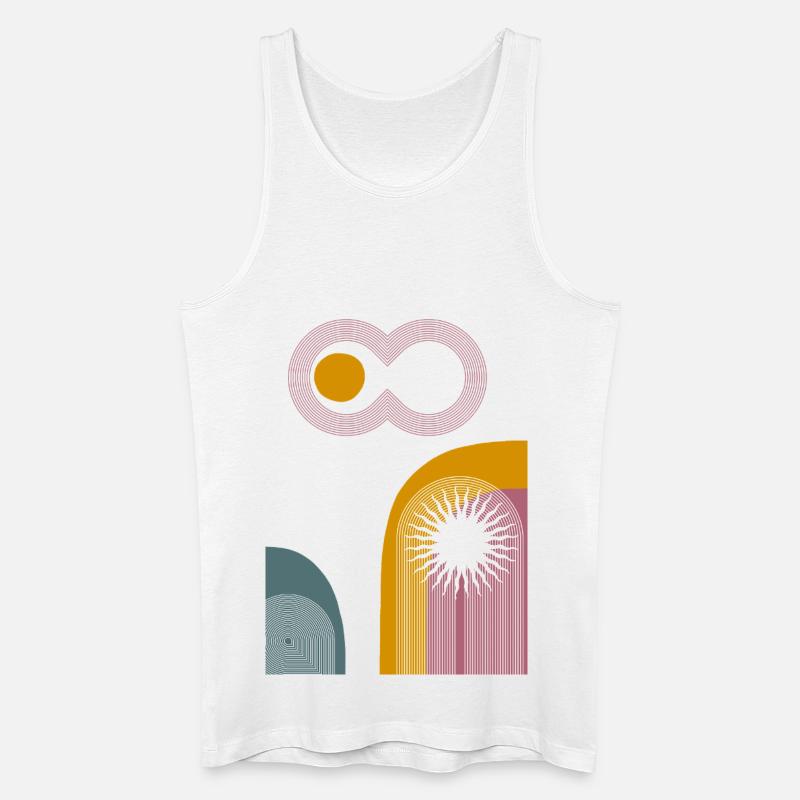 Pink Infinity Sun Abstrakter Bogen-Grafik - Männer Bio Tank Top - Weiß