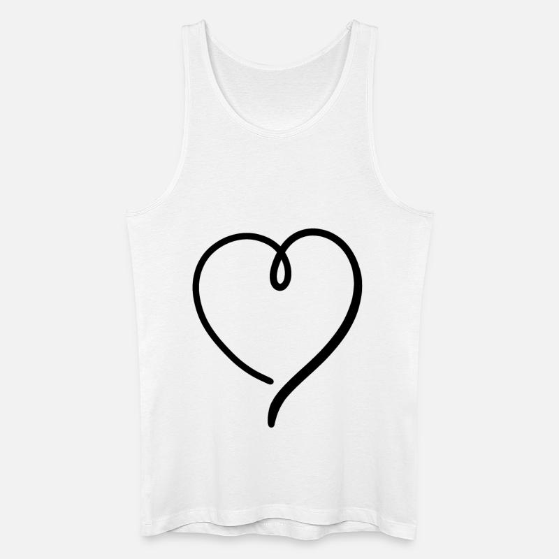 Herz Schwarz Modern - Männer Bio Tank Top - Weiß