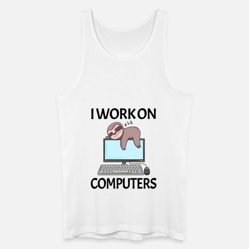 Computer Nerd Programmierer Herren Geschenk - Männer Bio Tank Top - Weiß
