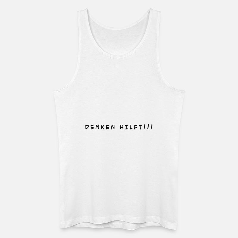 denken_hilft - Männer Bio Tank Top - Weiß