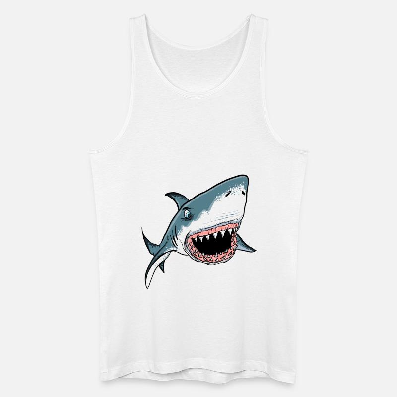 Tauch Dive Shark Hai - Männer Bio Tank Top - Weiß