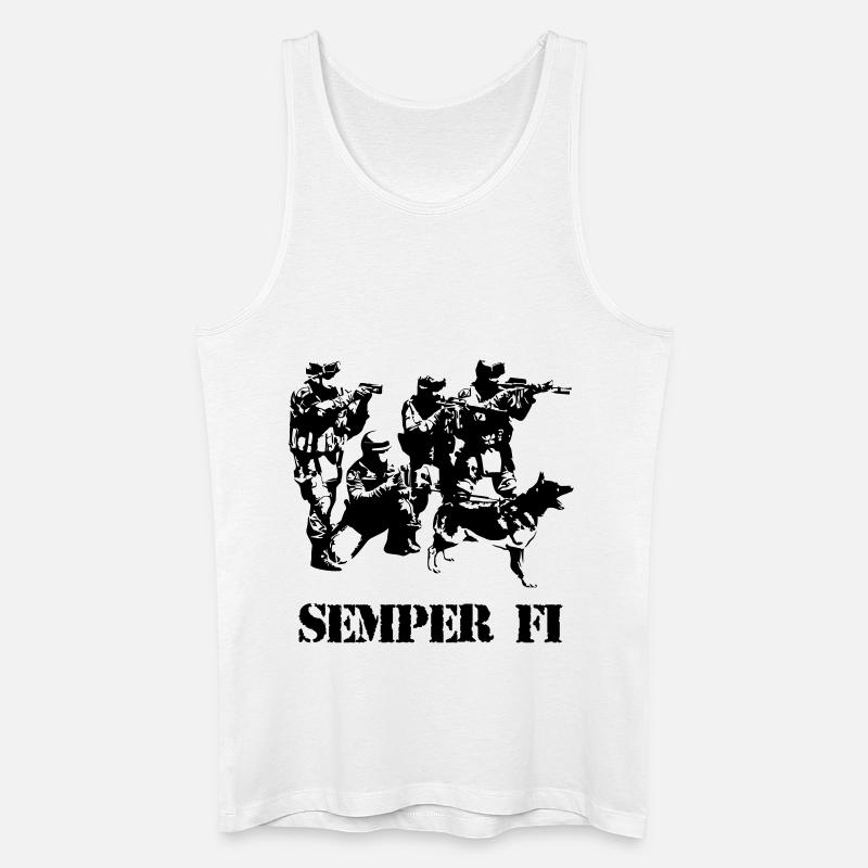 Semper Fi - Männer Bio Tank Top - Weiß