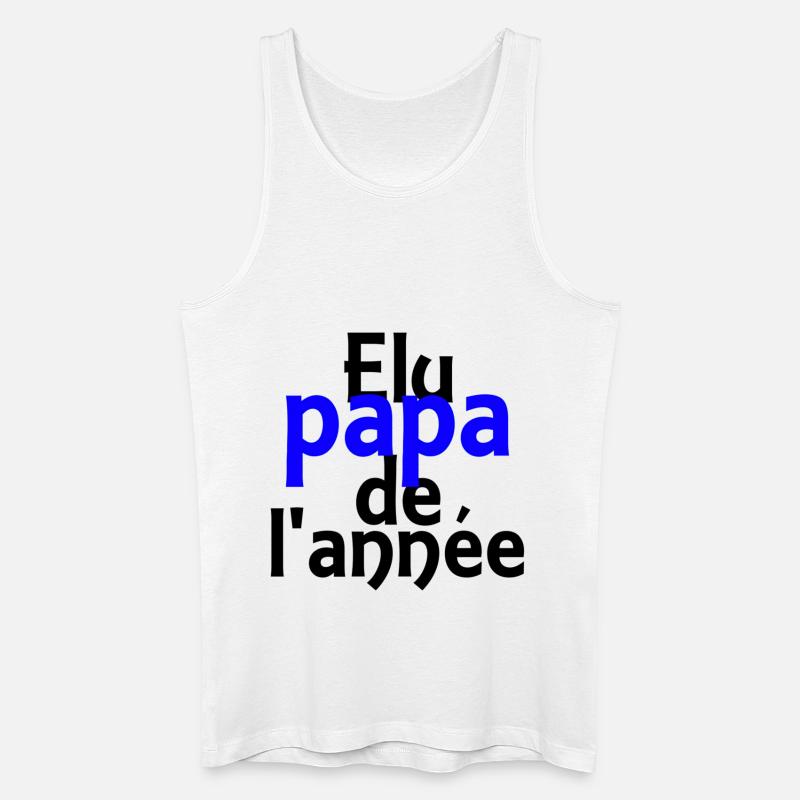 élu papa de l'année - Männer Bio Tank Top - Weiß