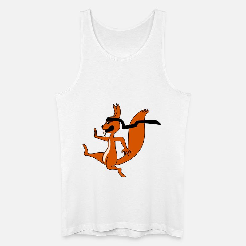 Ninja Eichhörnchen - Männer Bio Tank Top - Weiß