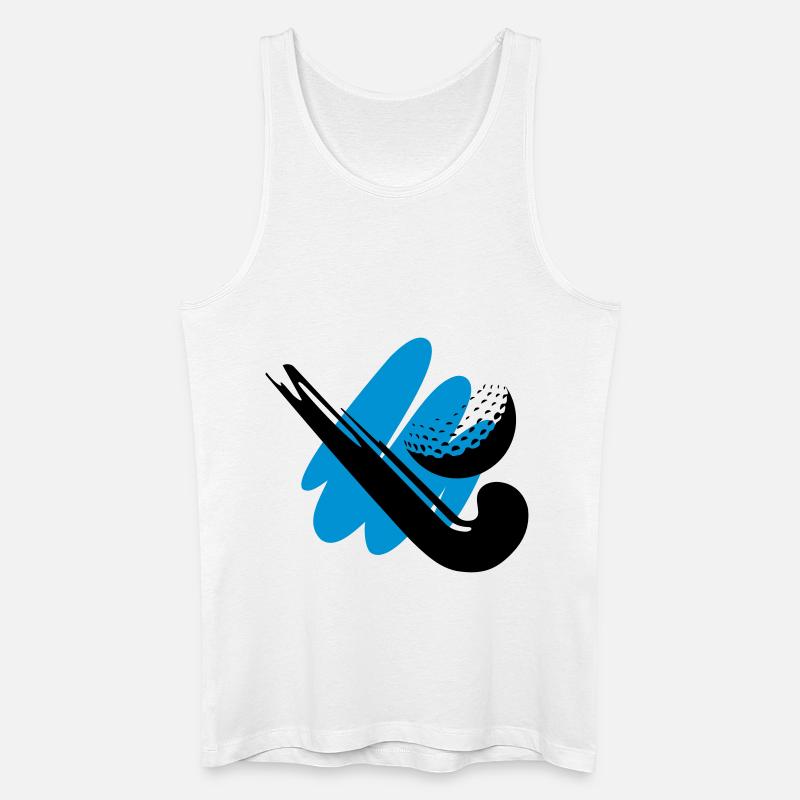 Hockeyschläger mit Ball - Männer Bio Tank Top - Weiß