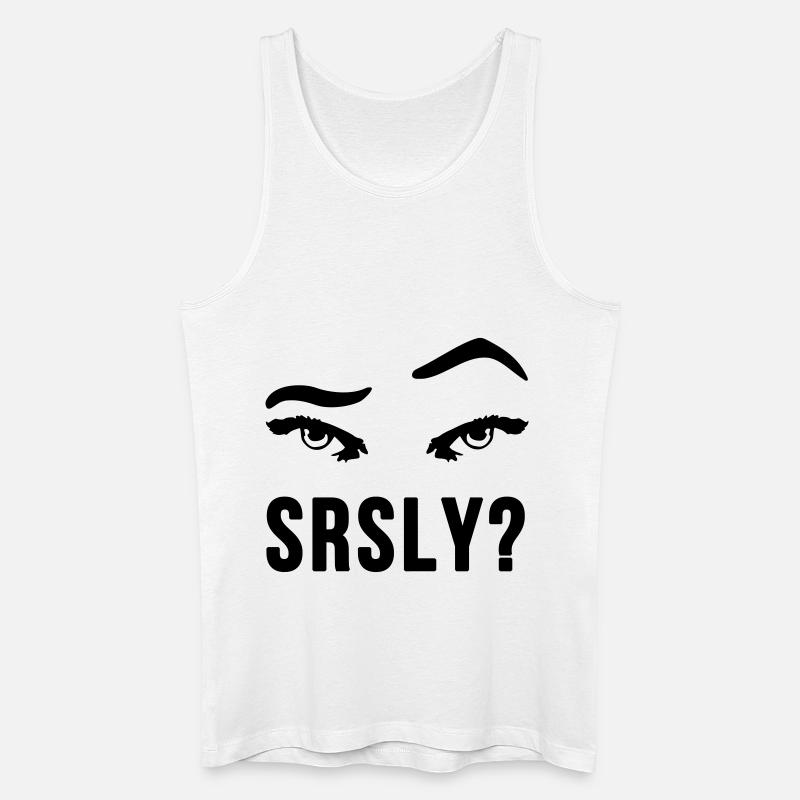 Seriously Seriously skeptical eyebrow gift - Men’s Organic Tank Top - white