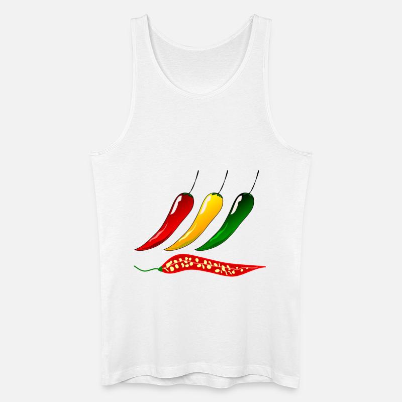 Chillis Peperoni - Männer Bio Tank Top - Weiß