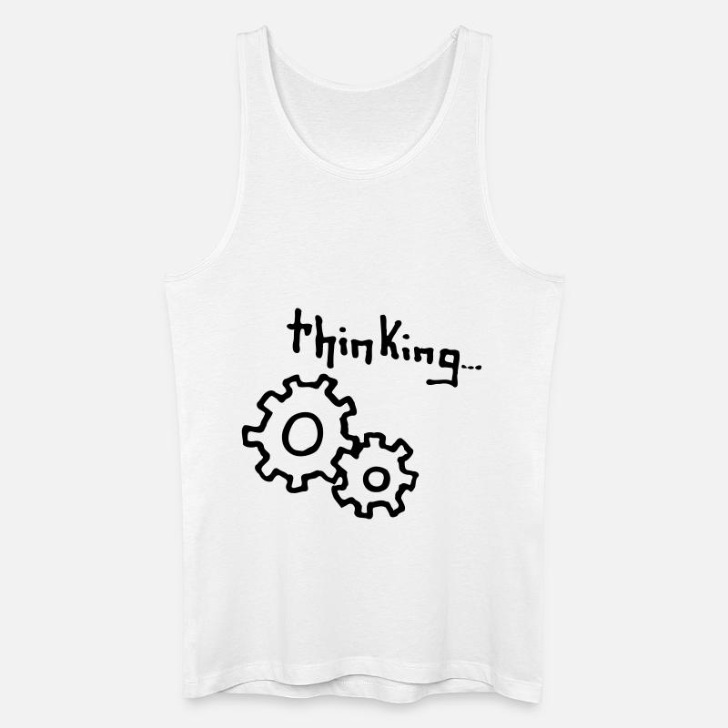 thinking - Männer Bio Tank Top - Weiß