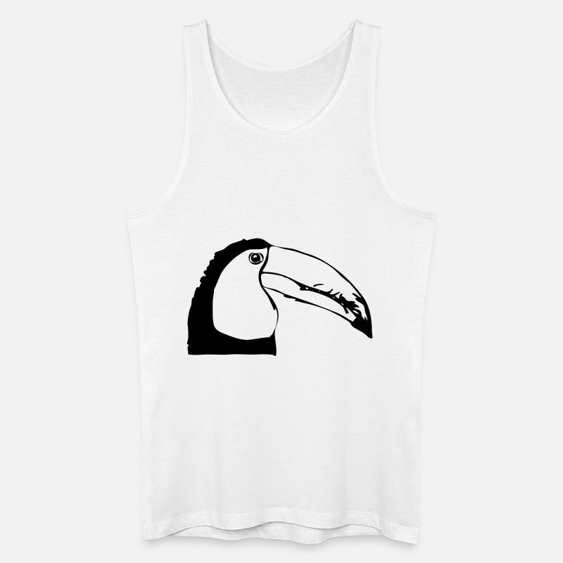 Tukan im Profil - Männer Bio Tank Top - Weiß