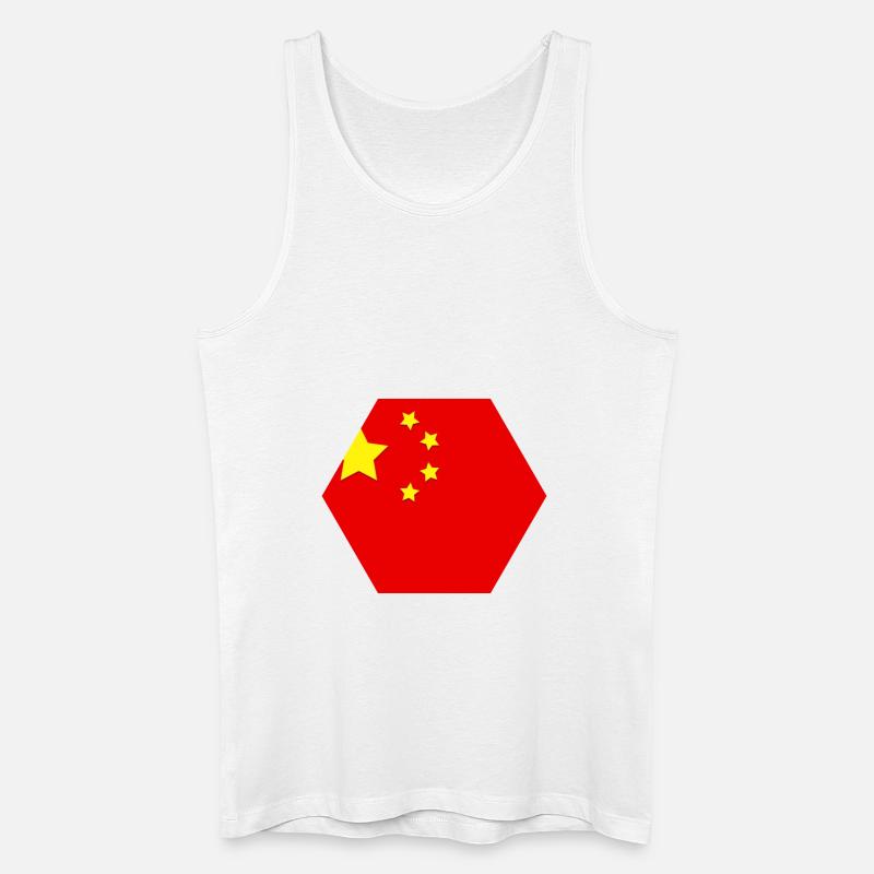 China-Flagge - Männer Bio Tank Top - Weiß