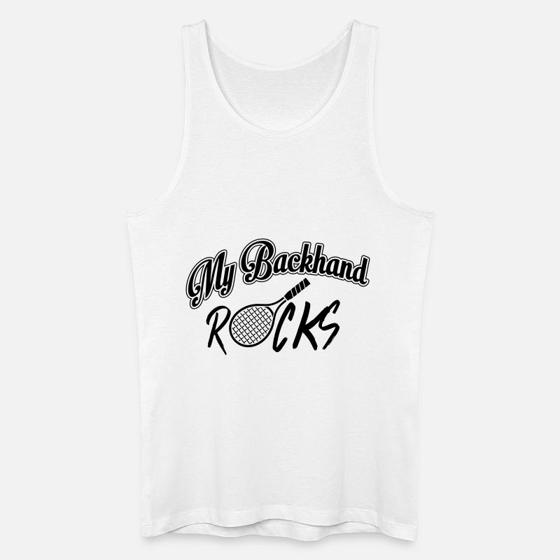 Tennis - my backhand rocks - Männer Bio Tank Top - Weiß