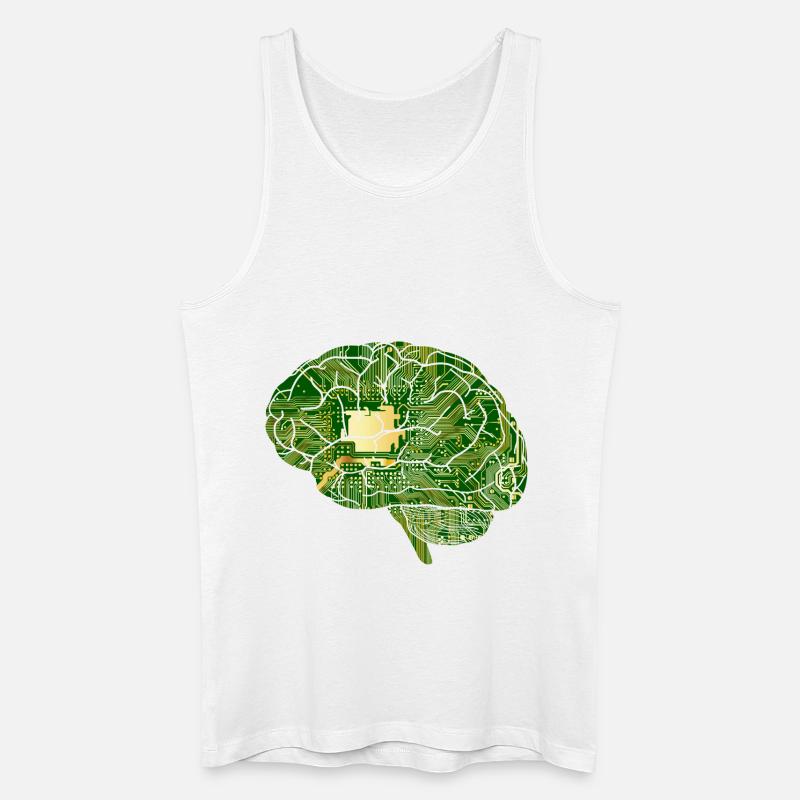 Gehirn - Computerchip - Chip - Computer - Männer Bio Tank Top - Weiß