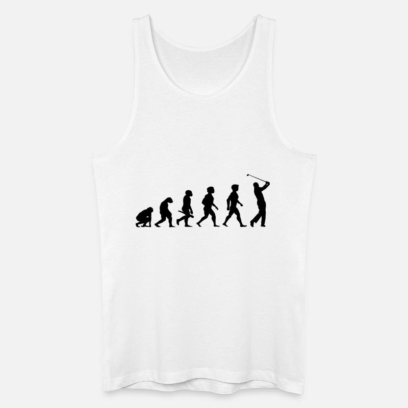 Evolution Golf Golfer Golfspieler Golfplatz - Männer Bio Tank Top - Weiß