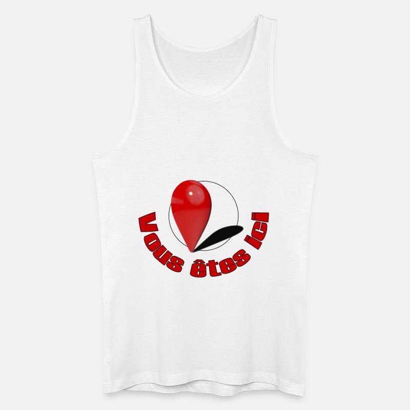 Sie sind hier mit Text - Männer Bio Tank Top - Weiß