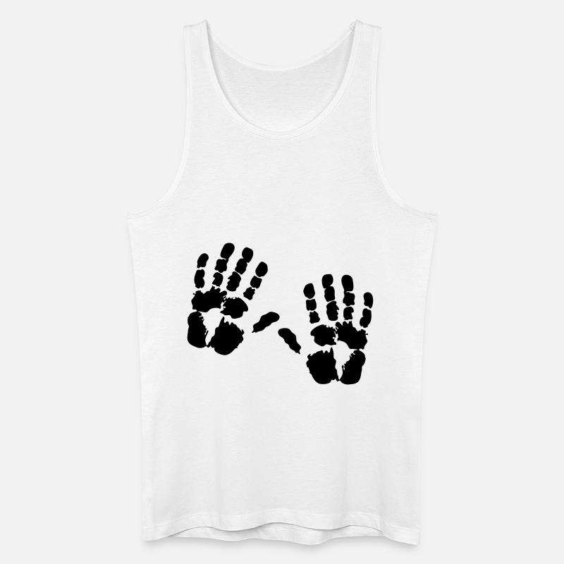 Handabdruck Hand - Männer Bio Tank Top - Weiß