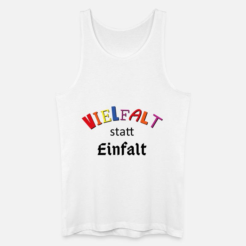 Vielfalt statt Einfalt - Männer Bio Tank Top - Weiß