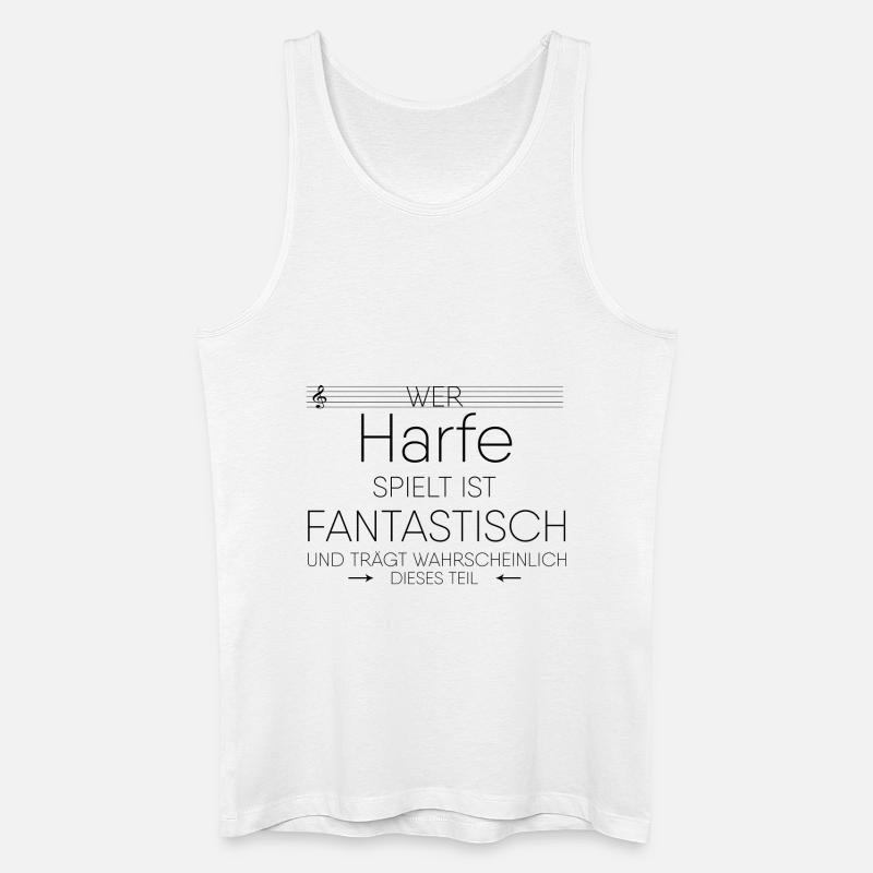 Harfe Instrument Geschenk - Männer Bio Tank Top - Weiß