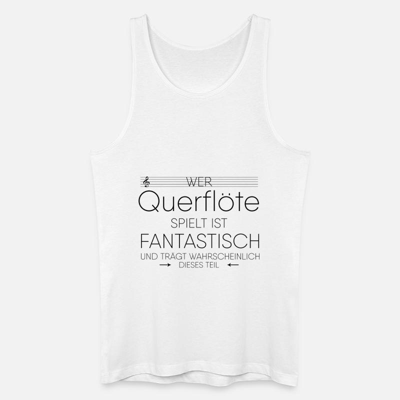 Querflöte Instrument Geschenk - Männer Bio Tank Top - Weiß