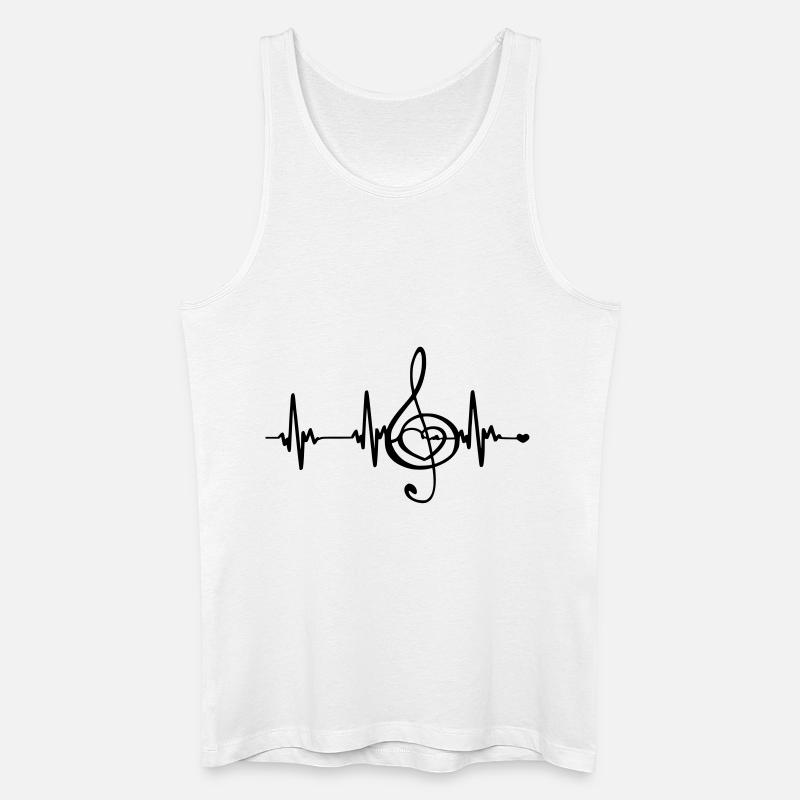 Herzfrequenz Musik - Männer Bio Tank Top - Weiß
