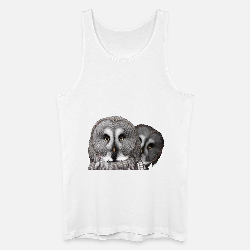 Zwei Eulenköpfe - Männer Bio Tank Top - Weiß