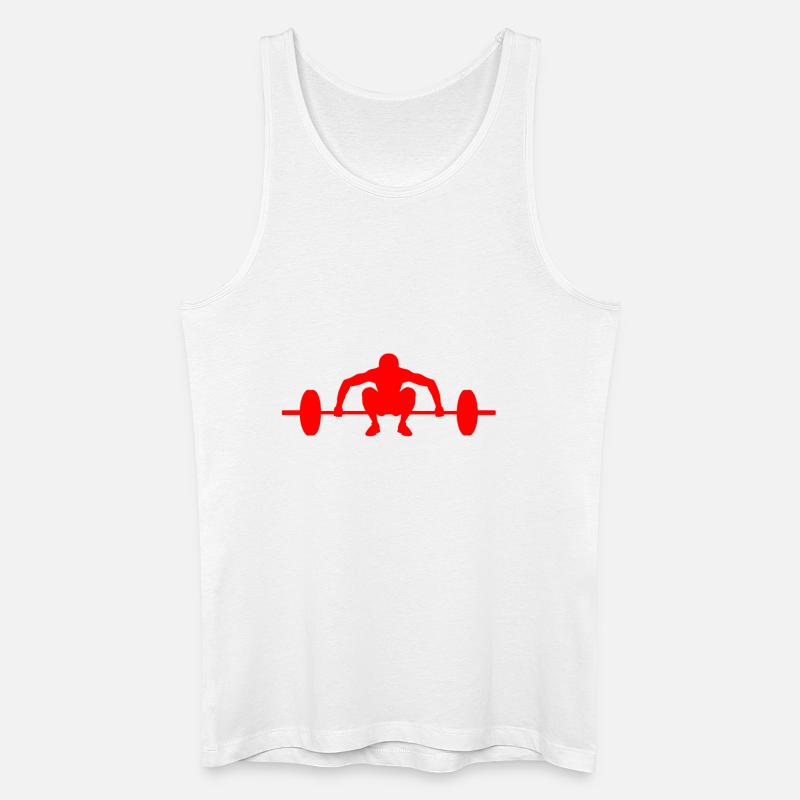 Barbell rot - Männer Bio Tank Top - Weiß