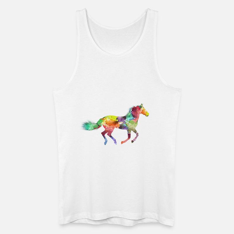 Rainbow Horse - Männer Bio Tank Top - Weiß
