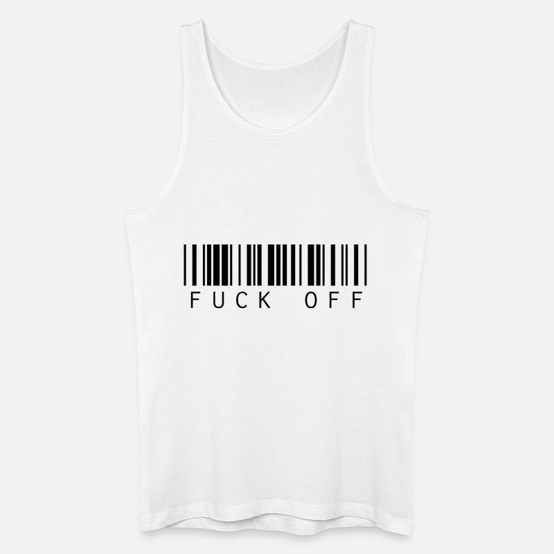 Barcode Strichcode Fuck Off Spruch - Männer Bio Tank Top - Weiß